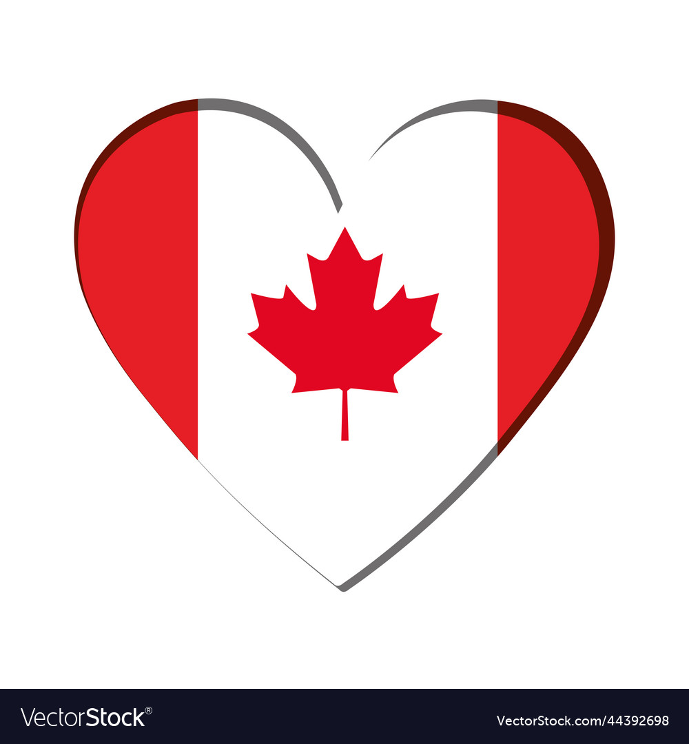 Isolated heart shape with the flag of canada Vector Image