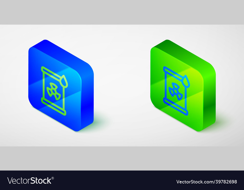 Isometric line radioactive waste in barrel icon