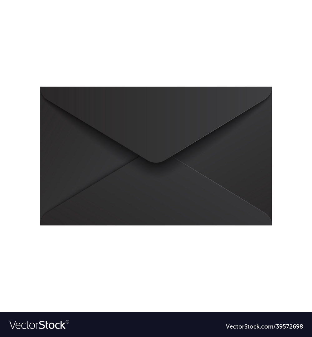 Realistic black envelope closed envelope mockup Vector Image