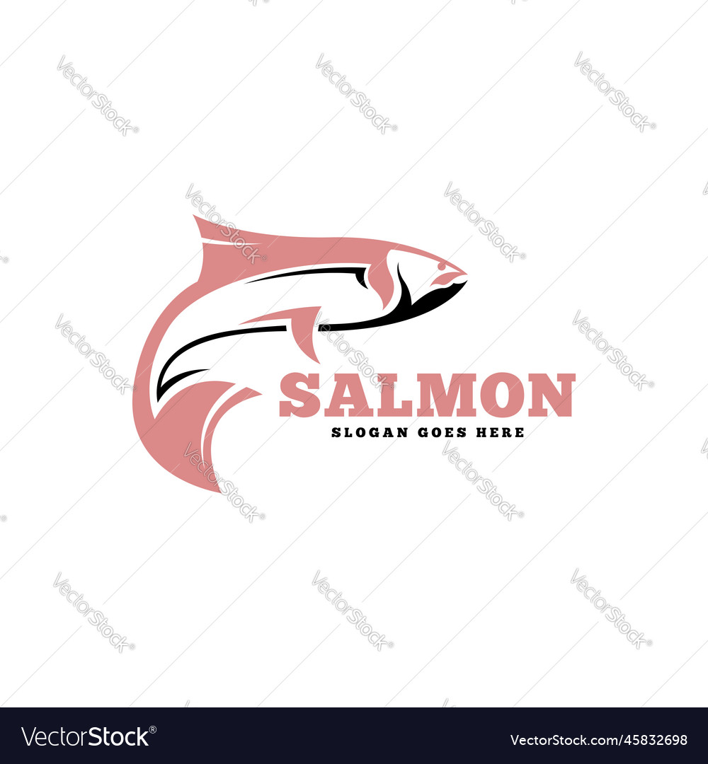 Salmon fish logo design concept Royalty Free Vector Image