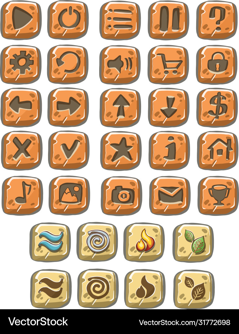 Set of web square button Royalty Free Vector Image