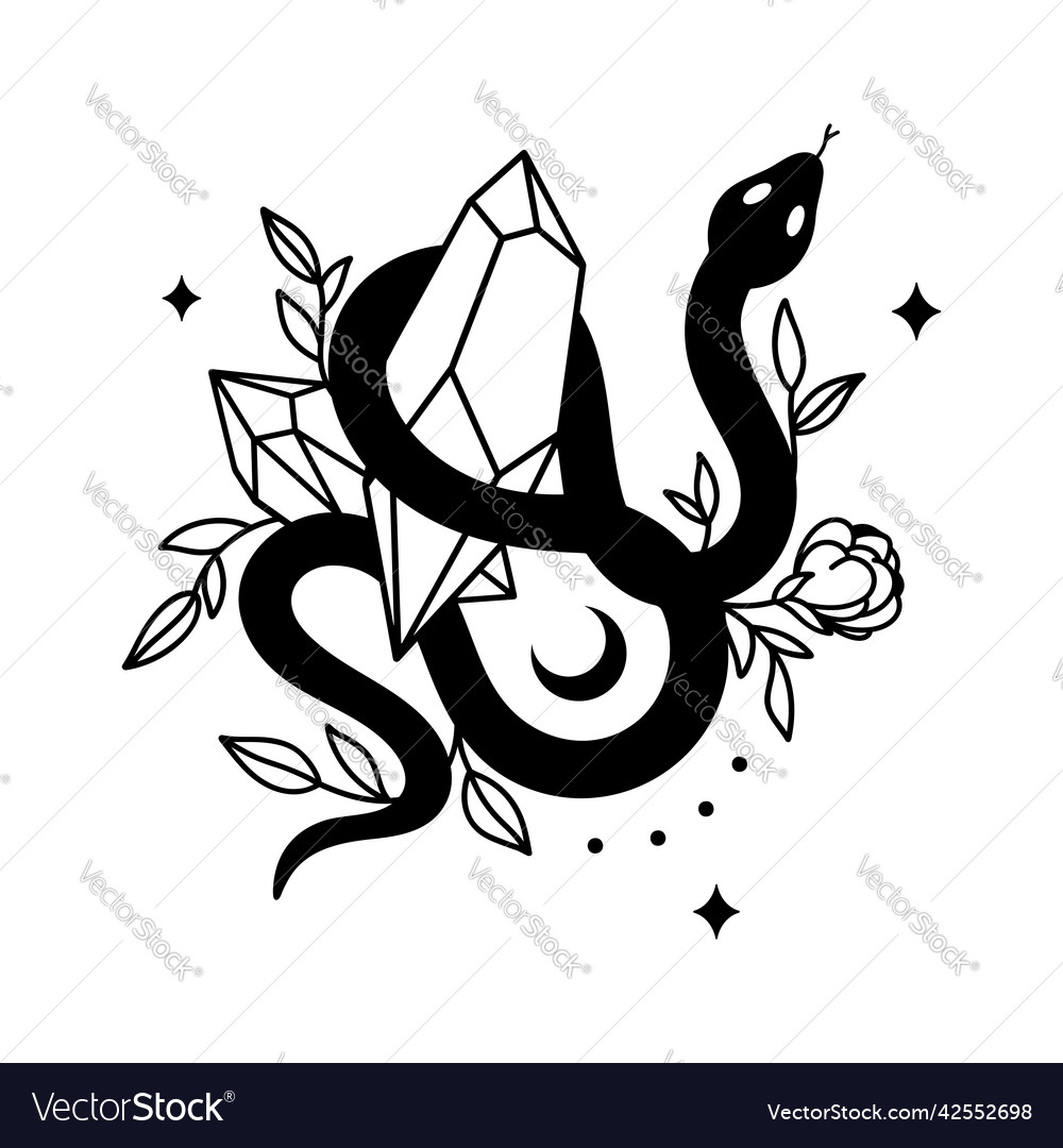 Snake with crystal vector image Snake with crystal