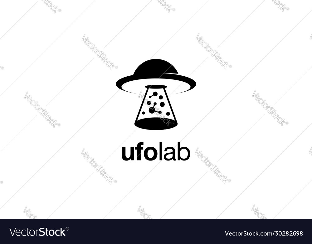Ufo lab logo design concept Royalty Free Vector Image