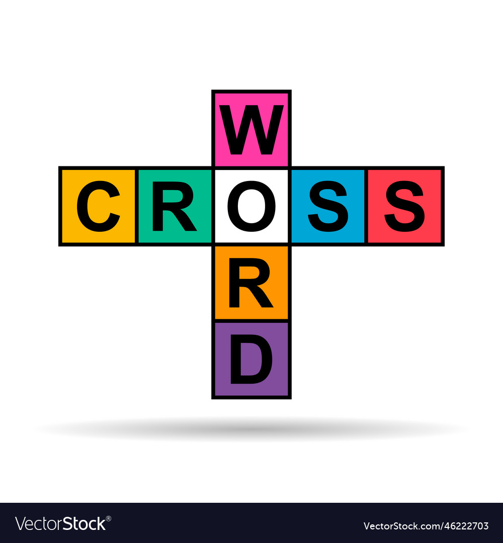 Crossword-Konzept Schatten-Symbol Kreuzwort-Grafik