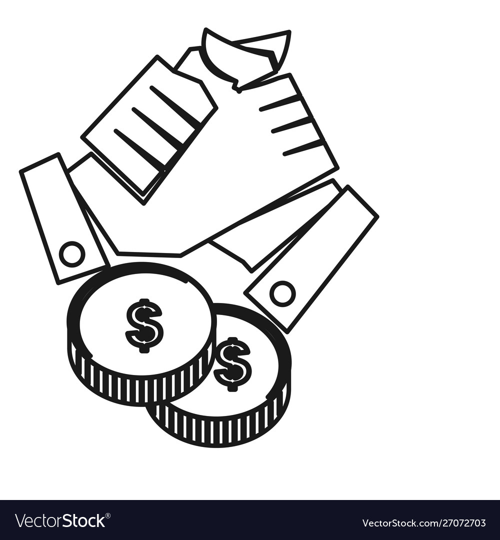 Hand money finance commitment teamwork together Vector Image