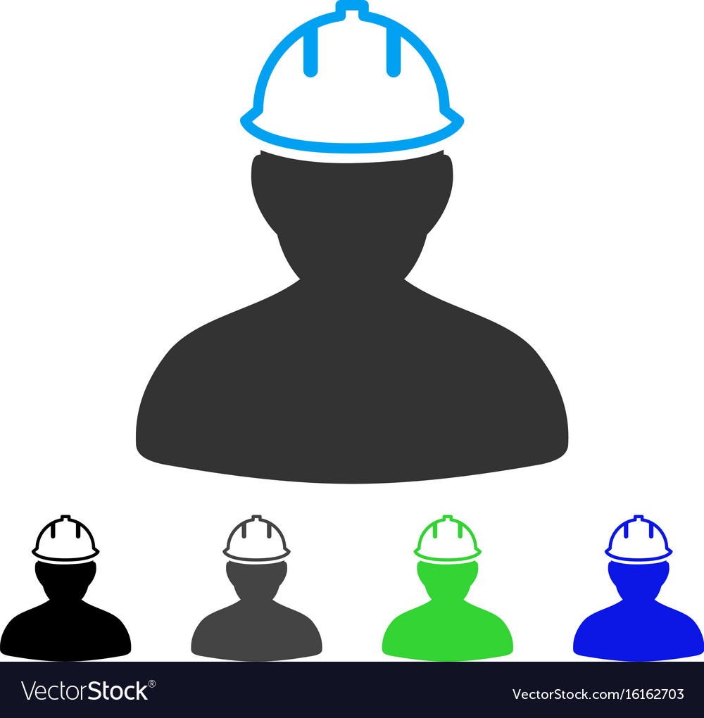 Person in hardhat flat icon Royalty Free Vector Image