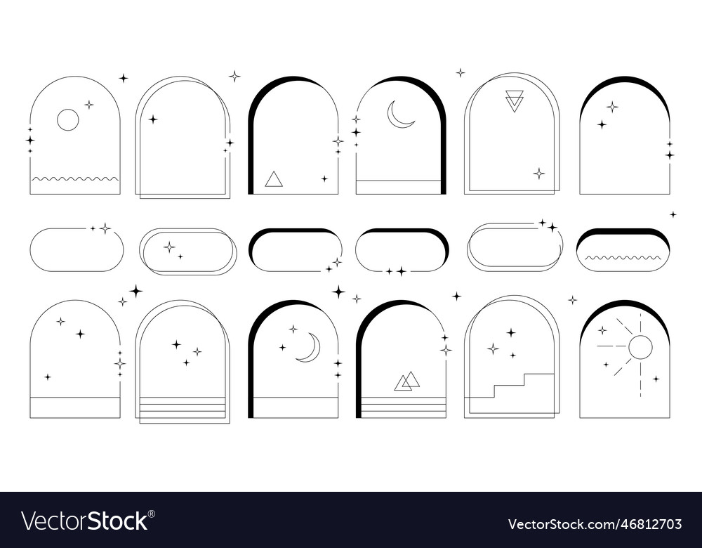 Set of y2k frames architectural arcs