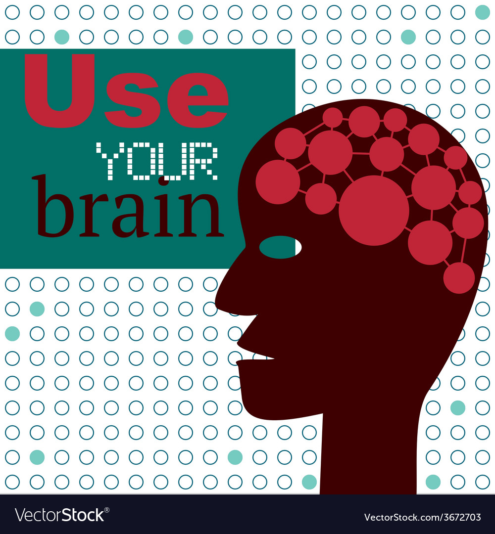 Use your brain concept with abstract head