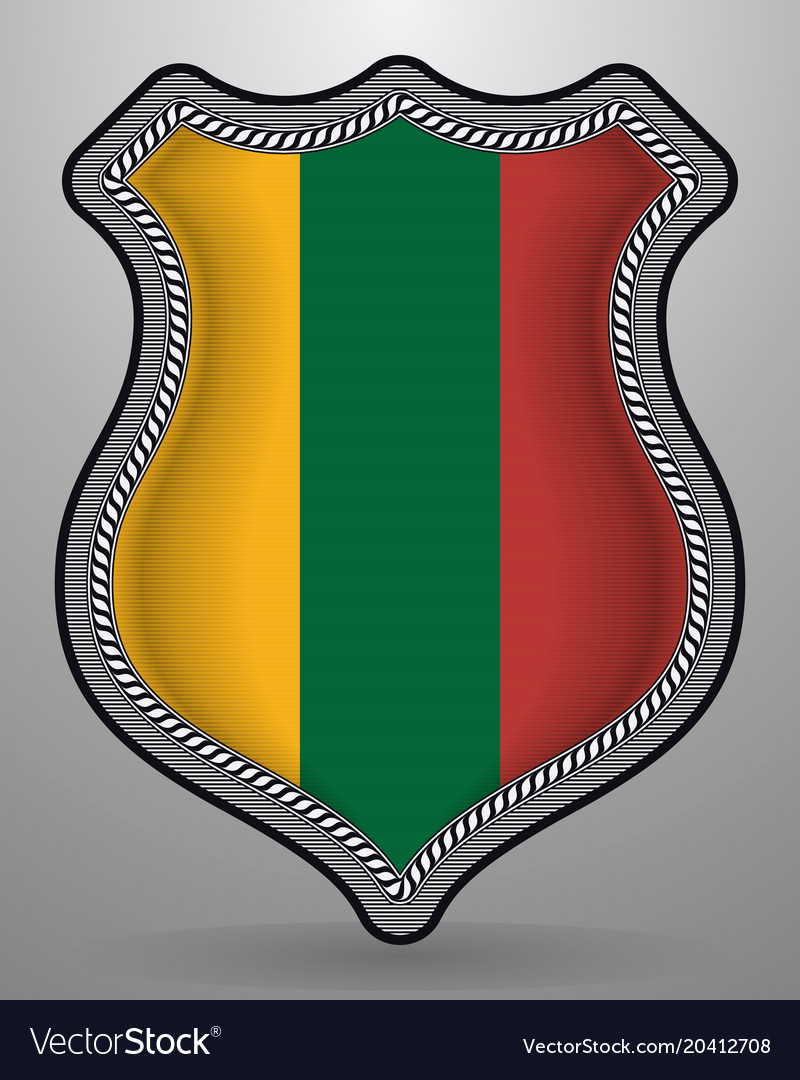 Flag of lithuania badge and icon Royalty Free Vector Image