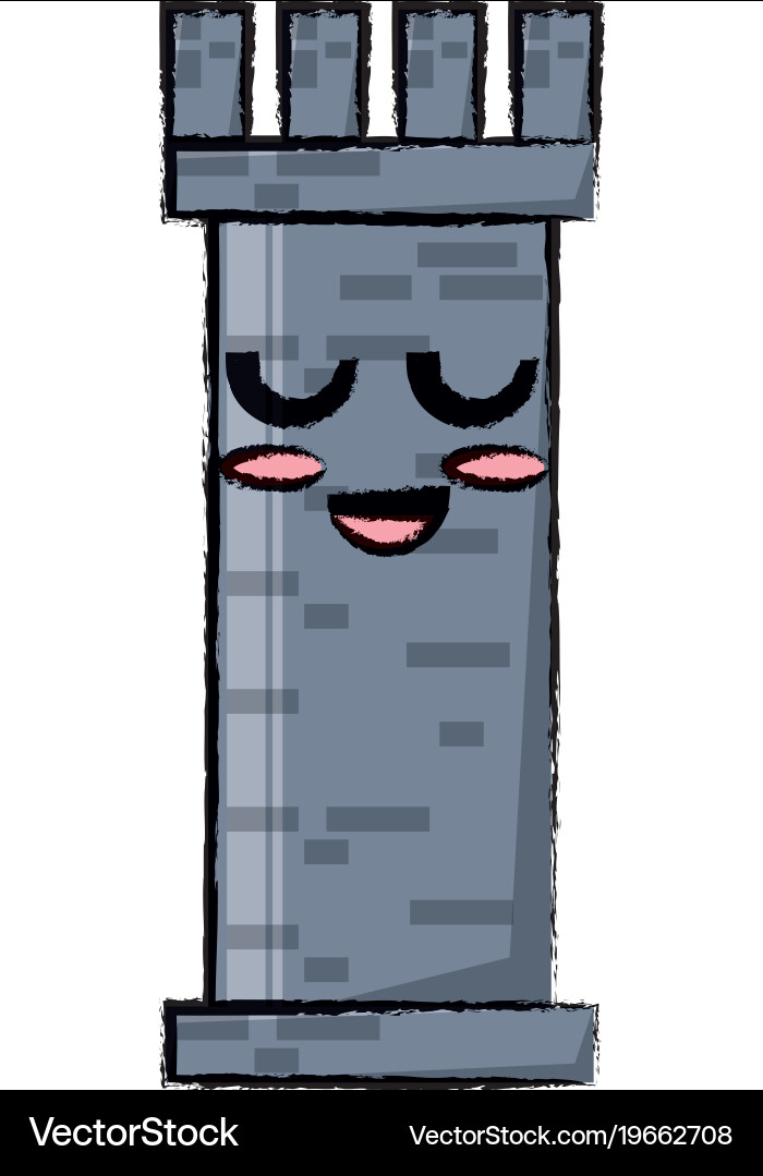 Kawaii tower icon image Royalty Free Vector Image