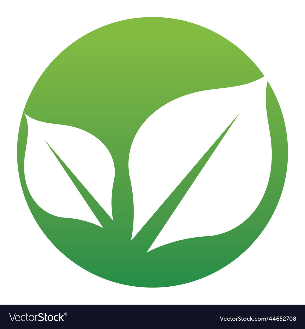 Leaf green logo and symbol Royalty Free Vector Image