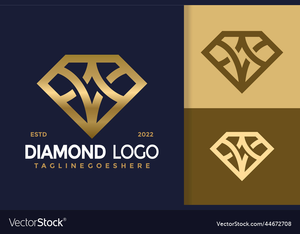 Luxury a letter diamond logo design brand Vector Image