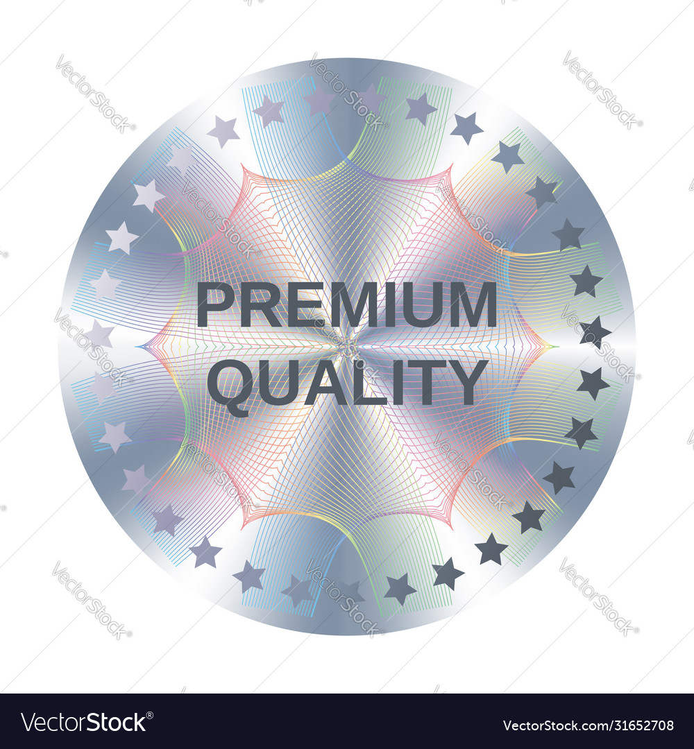 Premium quality round hologram sticker for label Vector Image