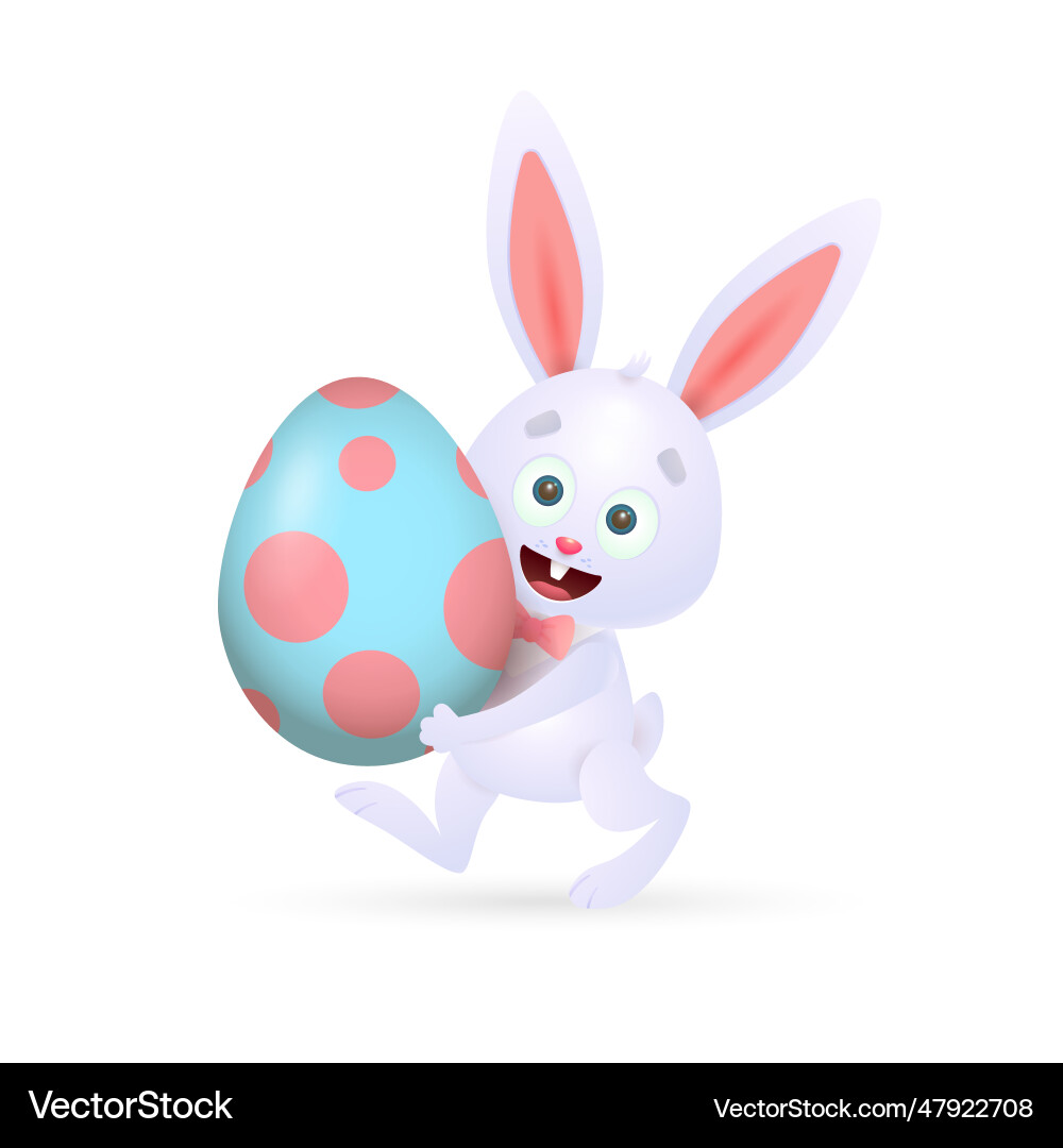 Rabbit carrying easter egg Royalty Free Vector Image