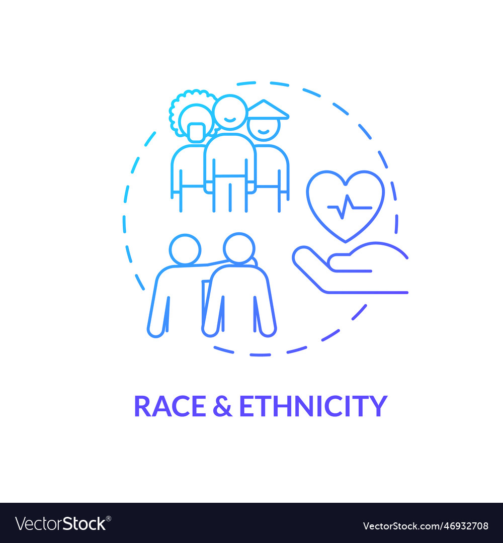 Race and ethnicity blue gradient concept icon Vector Image