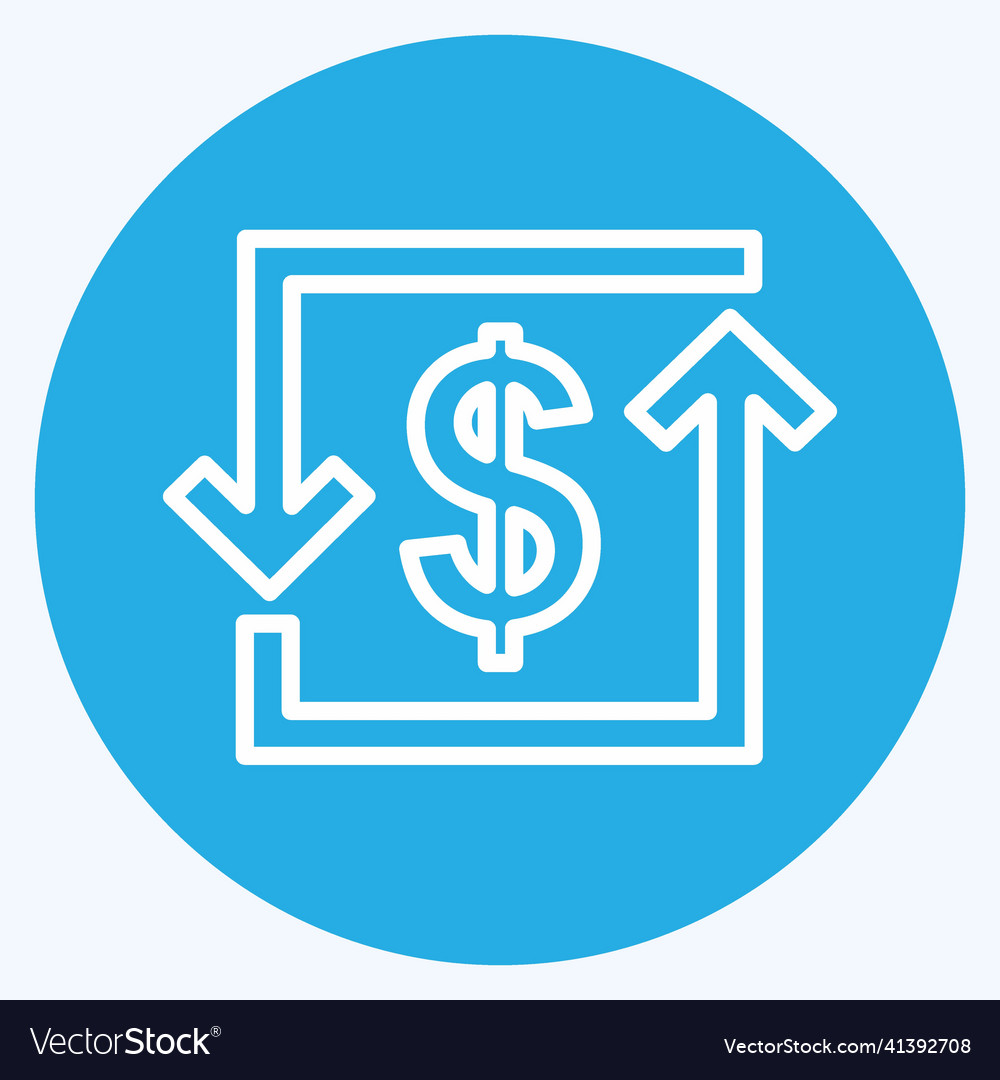 Transaction icon in trendy blue eyes style Vector Image