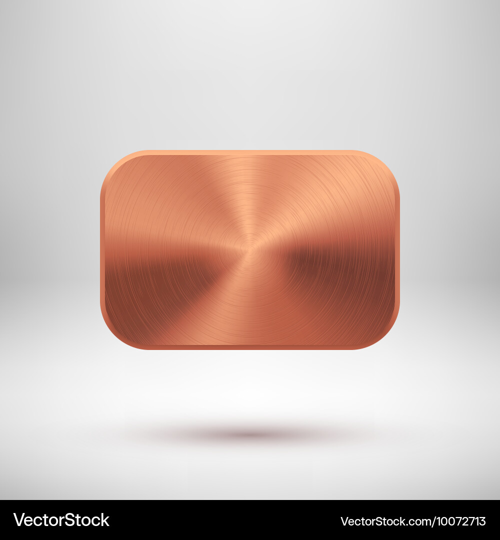 Bronze abstract square button template Royalty Free Vector