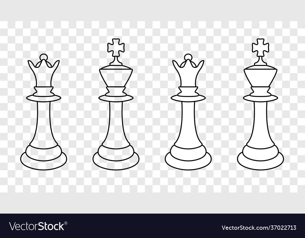 Black chess pieces. Queen pawn and king isolated. Chessboard