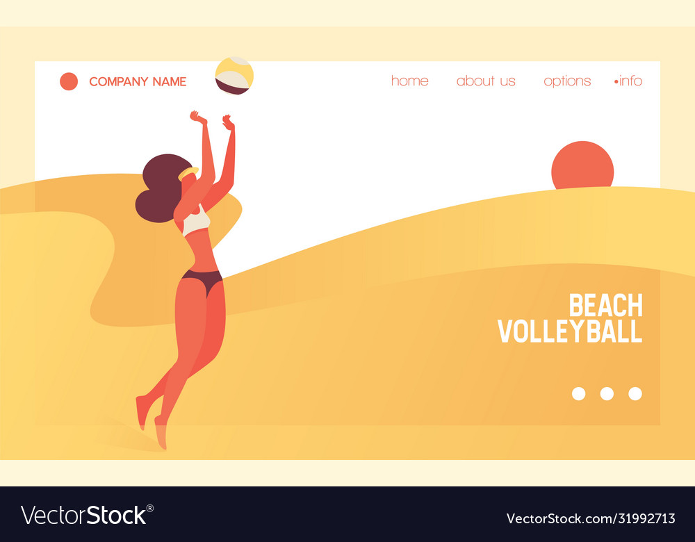 Concept banner with young woman jumping ball