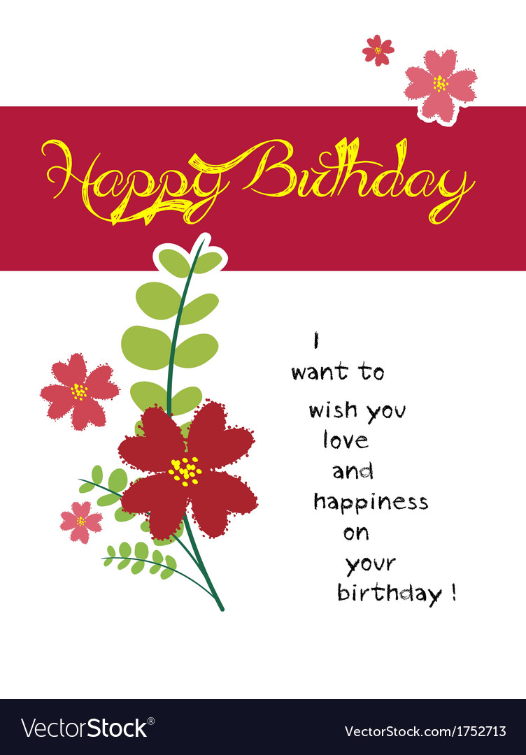 Happy birthday flower Royalty Free Vector Image