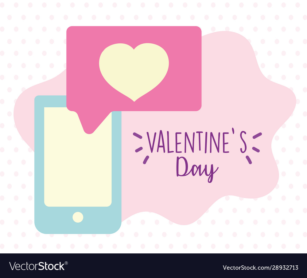 Happy Valentinstag Smartphone Sprachblase