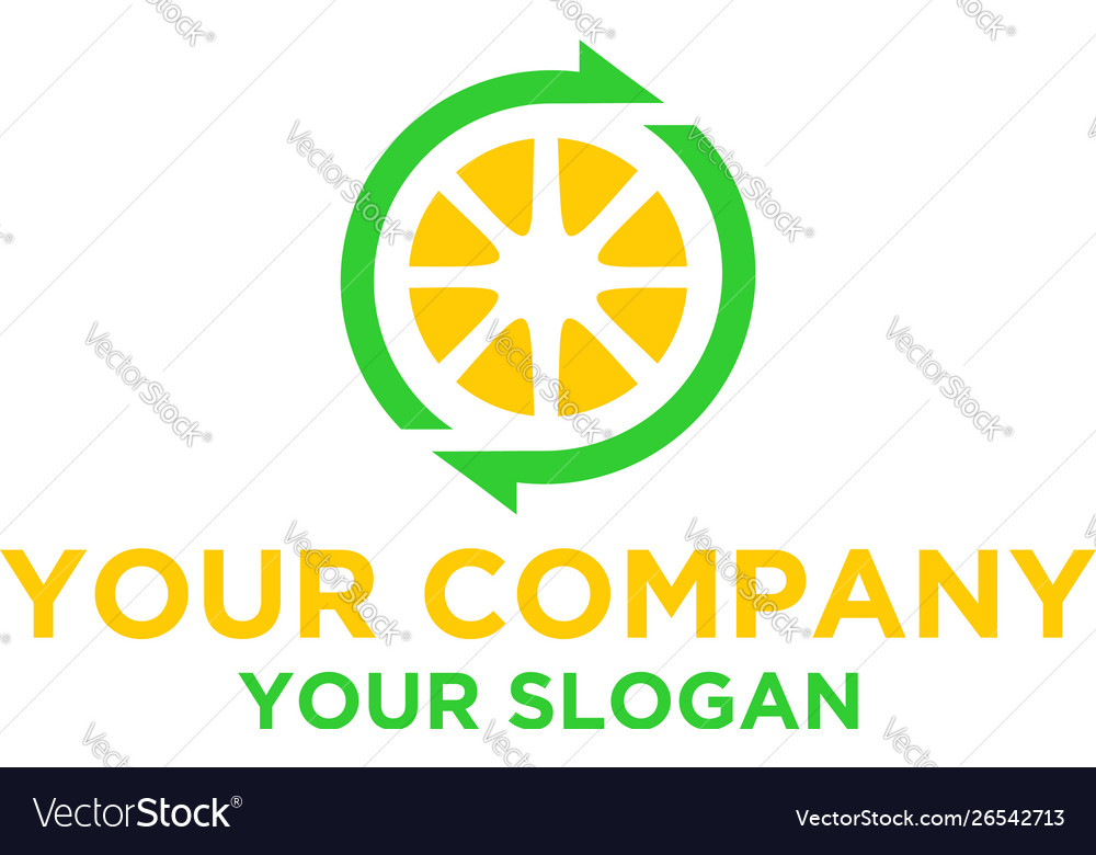 Recycle lemon logo design Royalty Free Vector Image