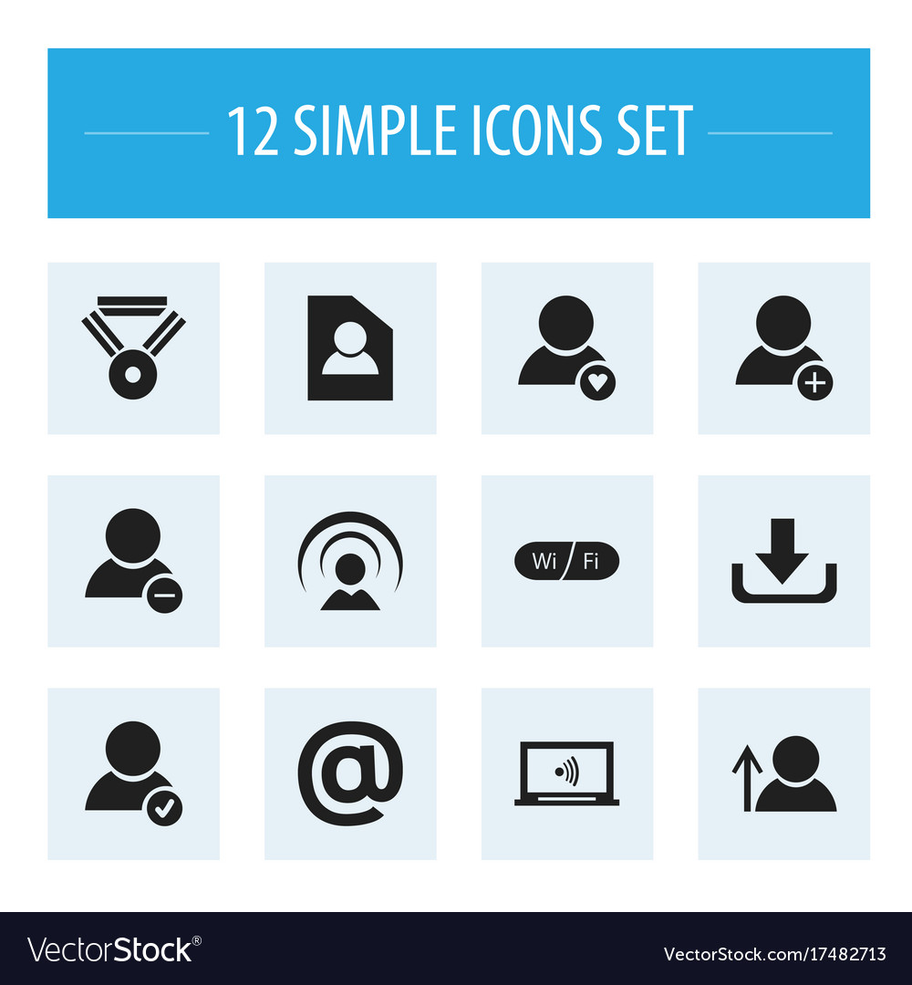 Set of 12 editable internet icons includes