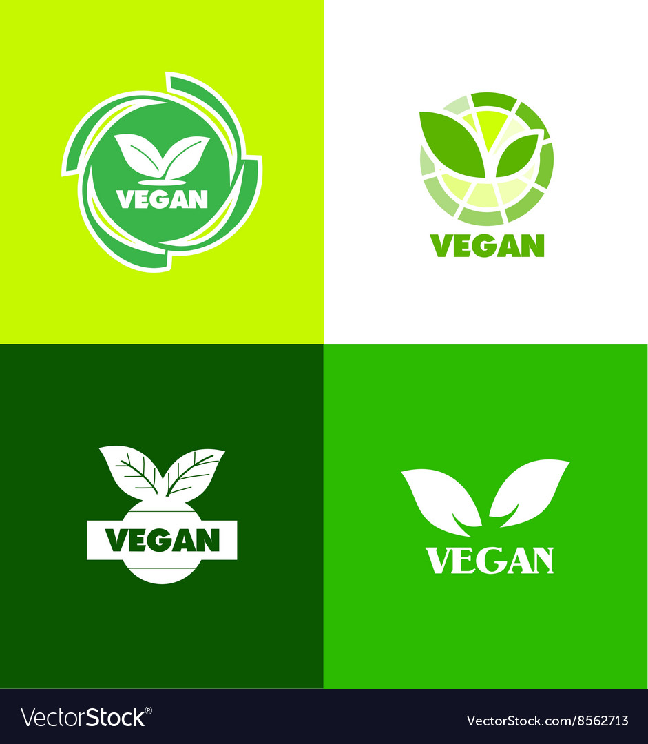 Vegan logo icon badge