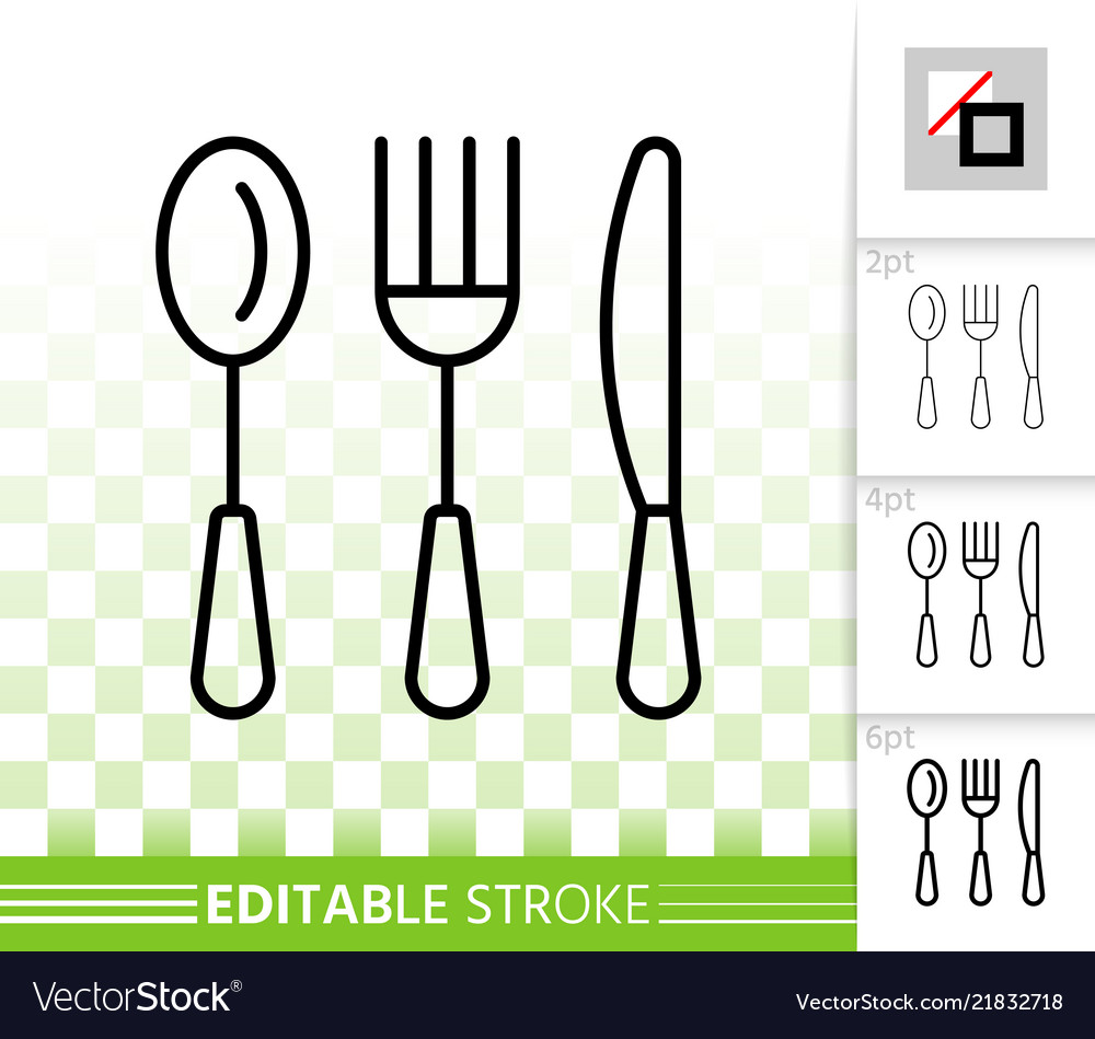 Cutlery simple black line icon