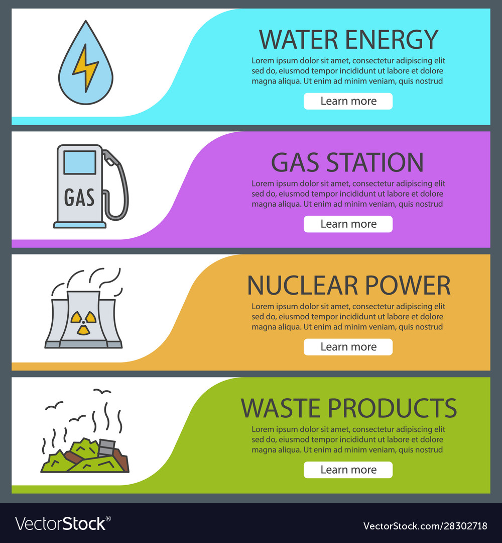 Environment pollution banner templates set