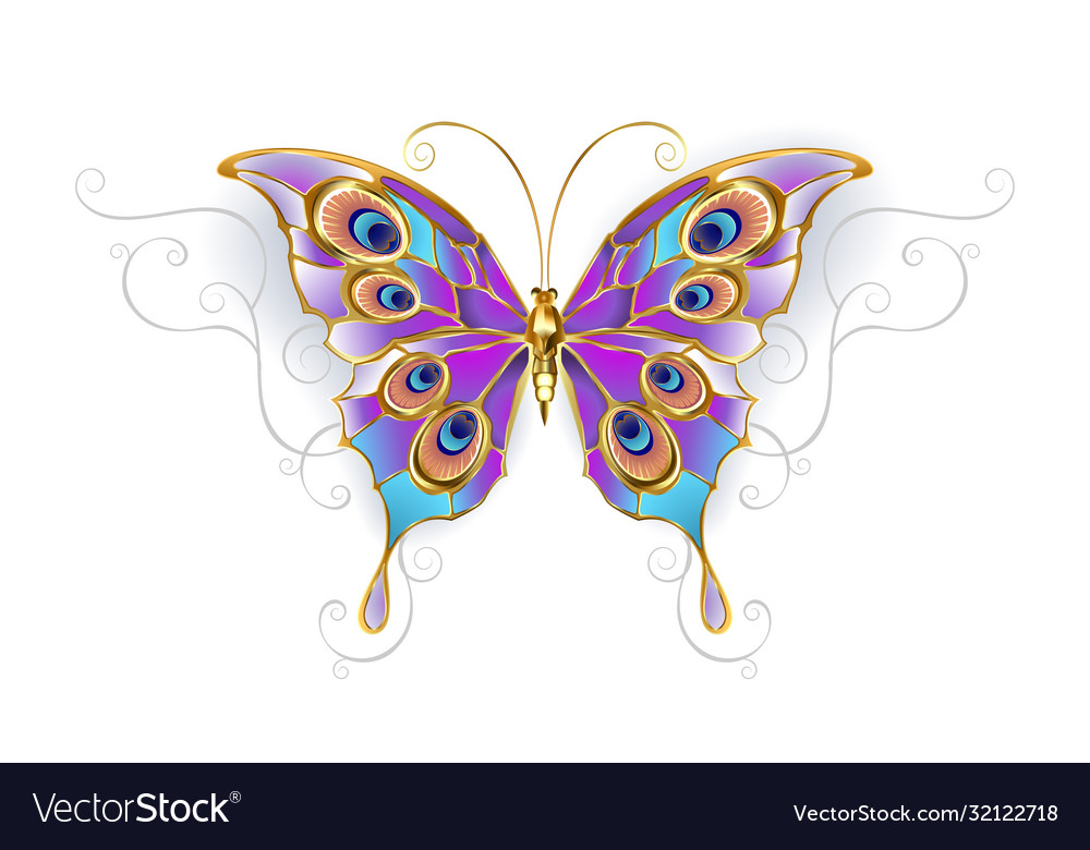 Jewelry butterfly peacock Royalty Free Vector Image