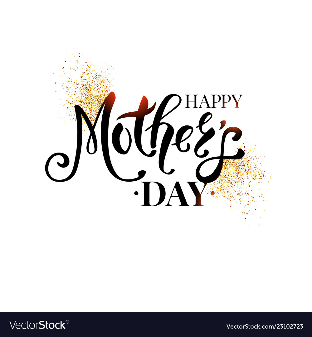Elegant Black And White Mothers Day Card Design Vector Image