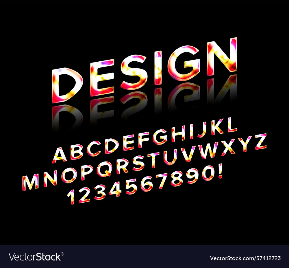 Geometric font with shadow