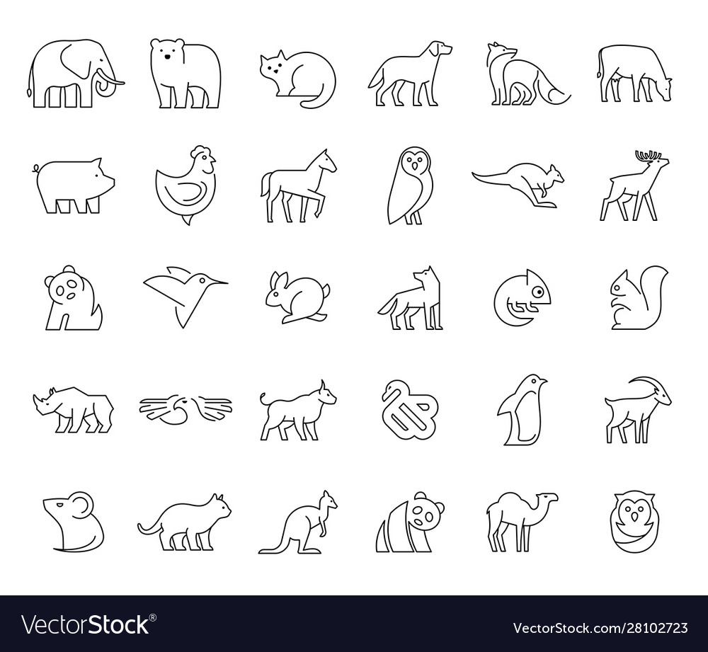 Linear collection animal icons