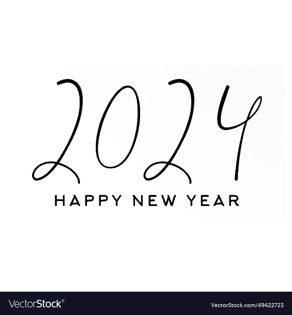 New year 2024 greeting card template Royalty Free Vector