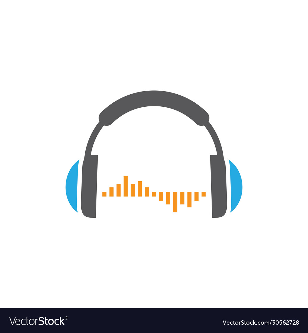 Head set logo template icon Royalty Free Vector Image