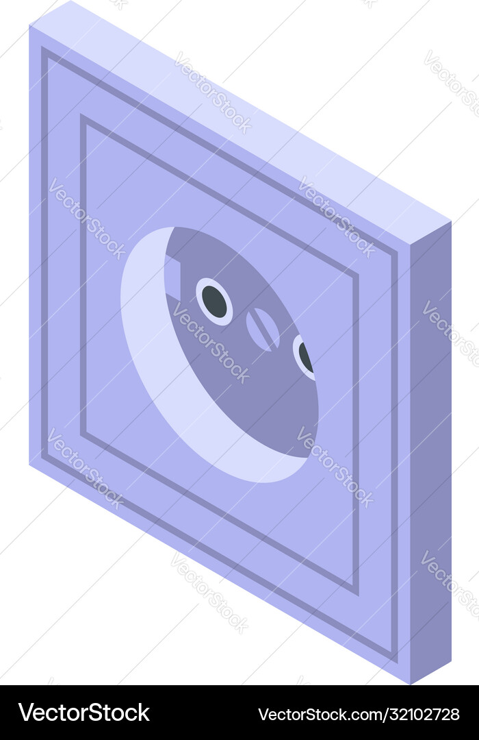 Power socket icon isometric style Royalty Free Vector Image