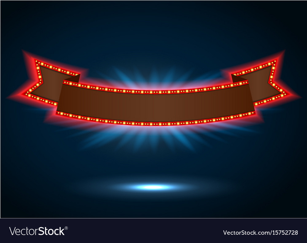 Ribbon retro background light banner