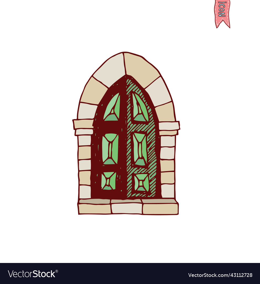 Set of old door icon Royalty Free Vector Image