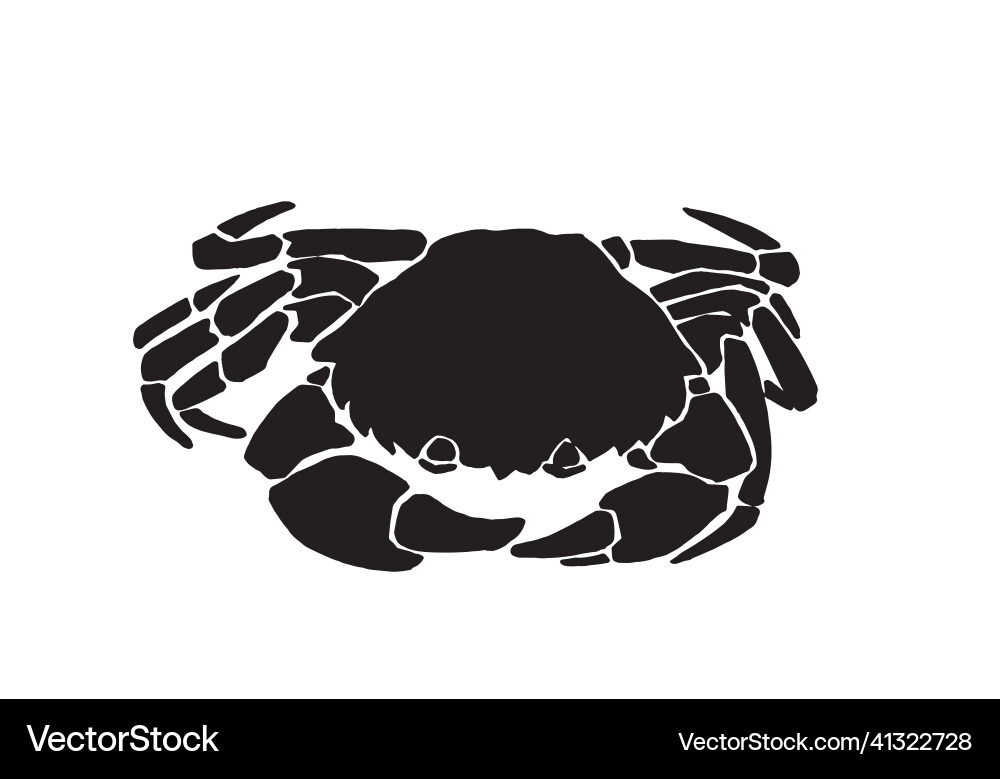 Silhouette of crab graphical Royalty Free Vector Image