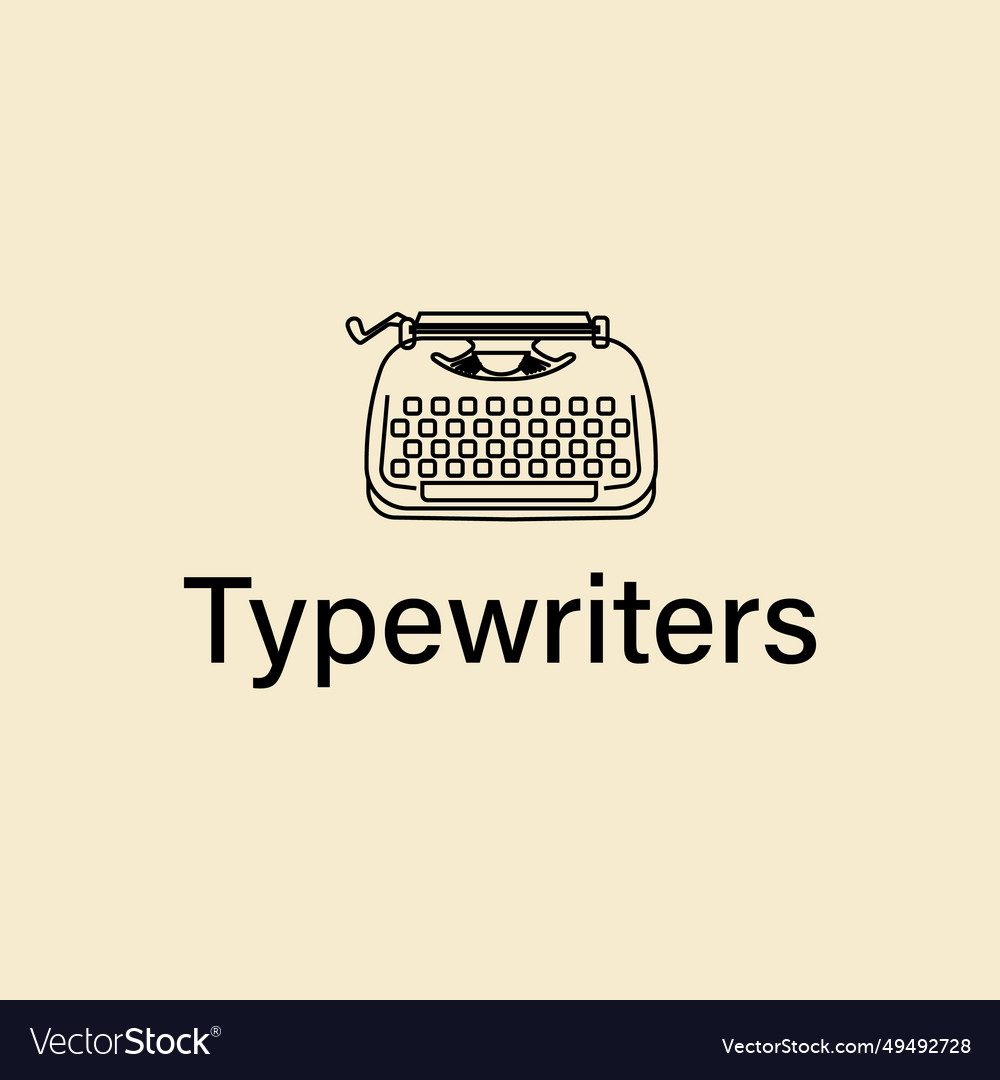 Typewriter logo design Royalty Free Vector Image