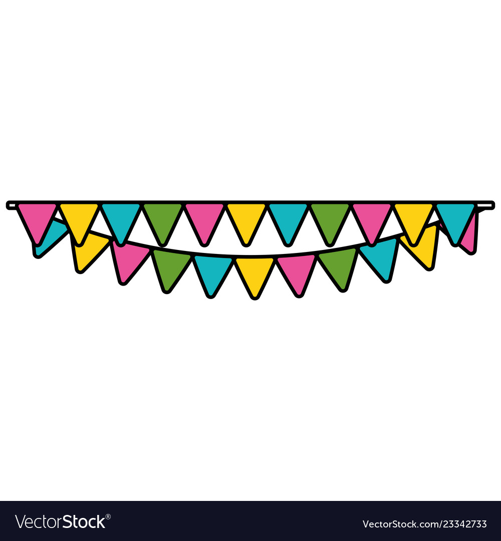 Garlands hanging decorative icon Royalty Free Vector Image