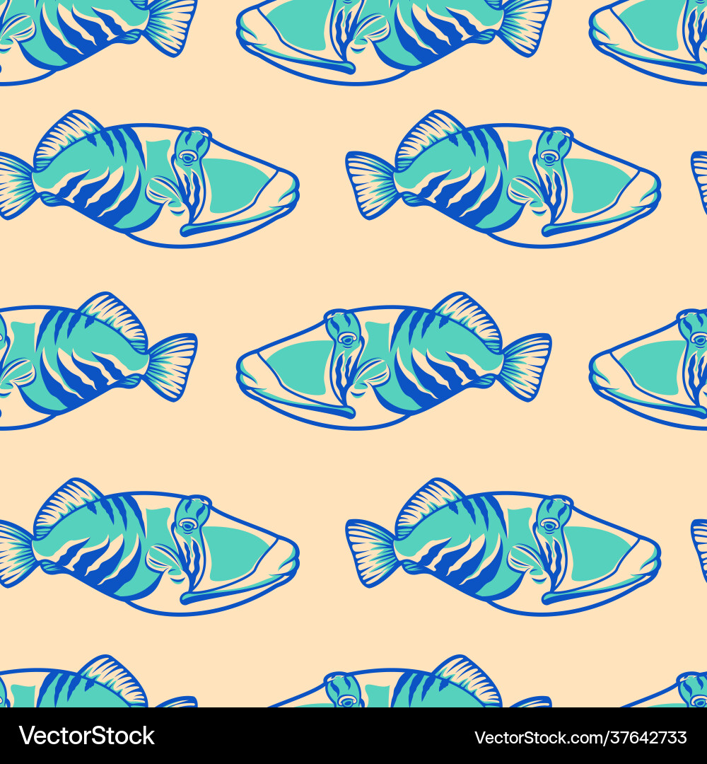 Seamless pattern with fish Royalty Free Vector Image