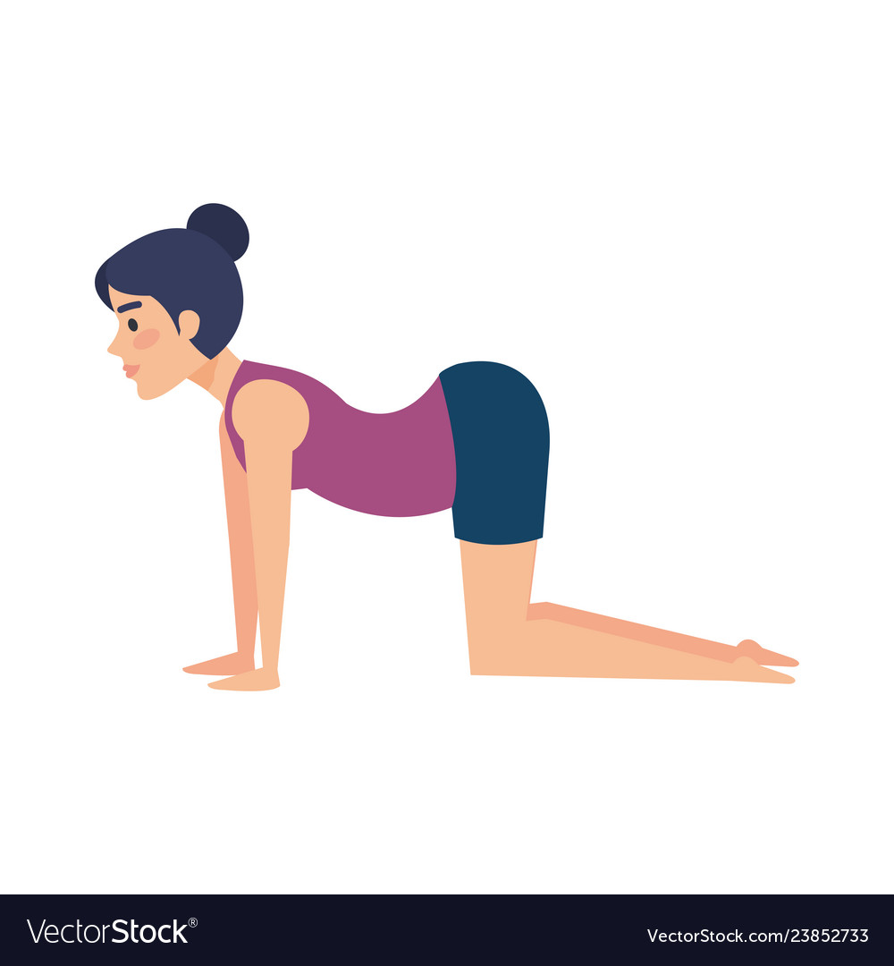 Woman practicing yoga position Royalty Free Vector Image