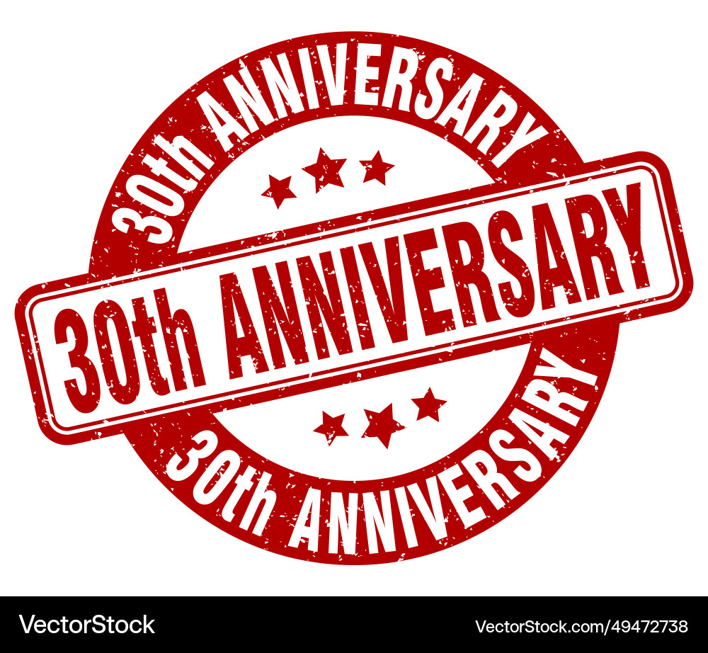 30th anniversary stamp label Royalty Free Vector Image