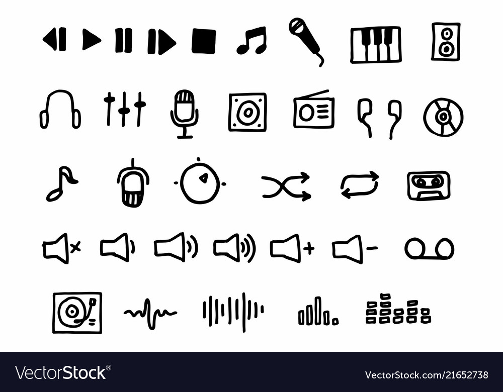 Audio icons set Royalty Free Vector Image - VectorStock