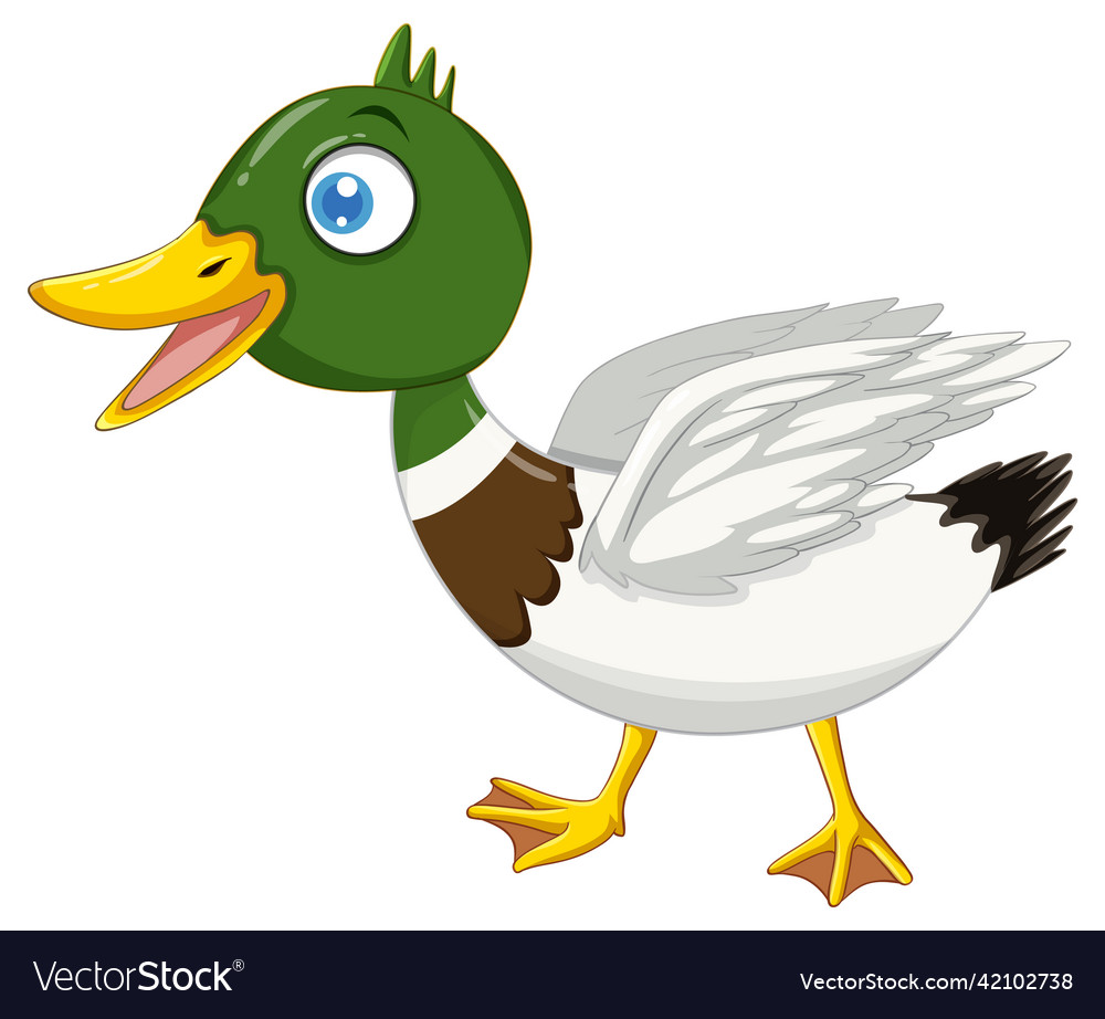 Little duck with happy face Royalty Free Vector Image