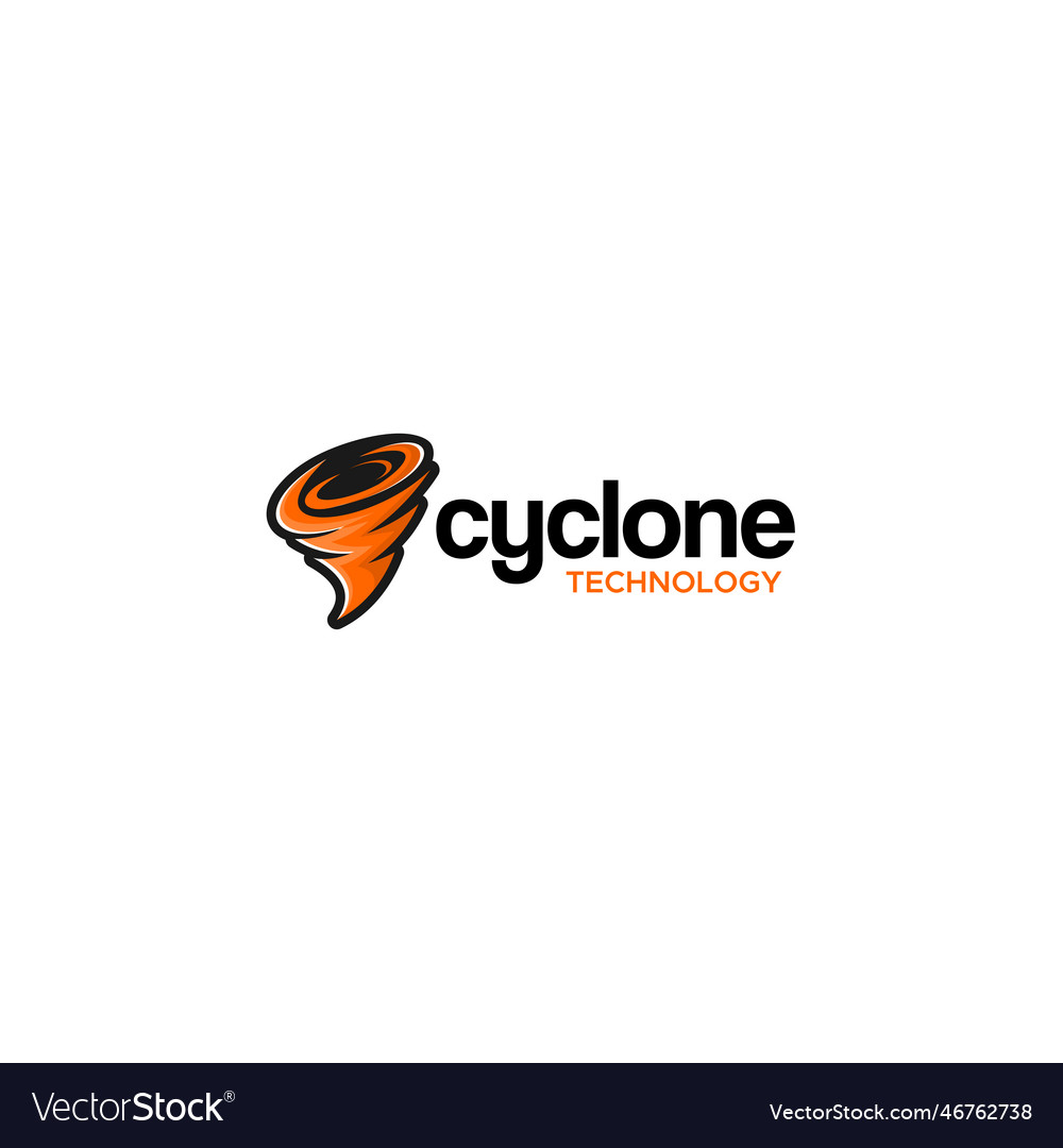 Modern Cyclone Technology Twister Logo Design Vector Image