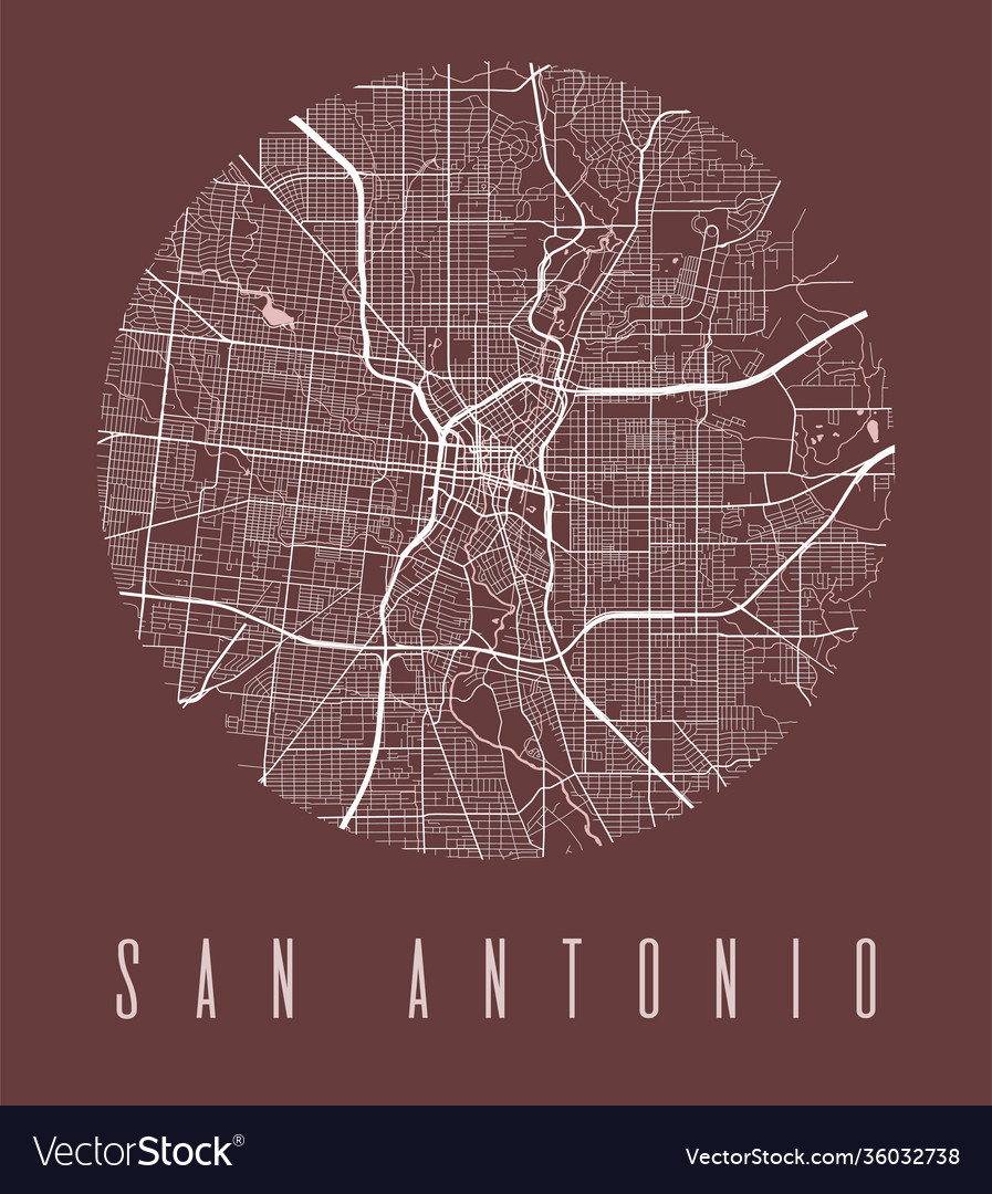 San antonio map poster decorative design street Vector Image