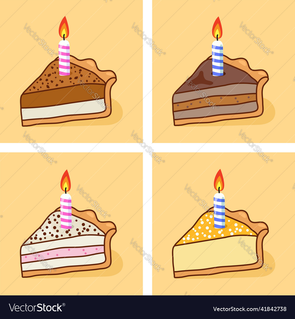 Sweet cake slices vector image Sweet cake slices